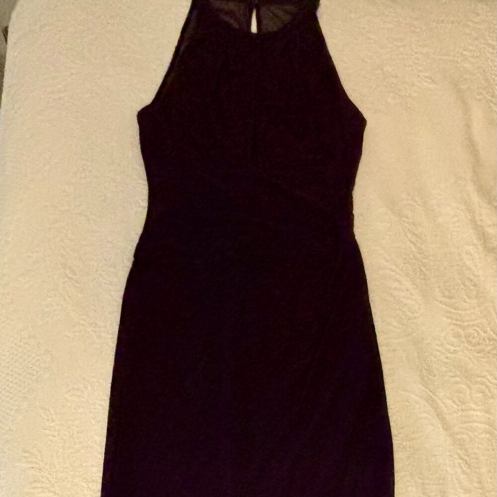 Elegant Jersey Side-Slit Column Gown - Eggplant/Plum color
